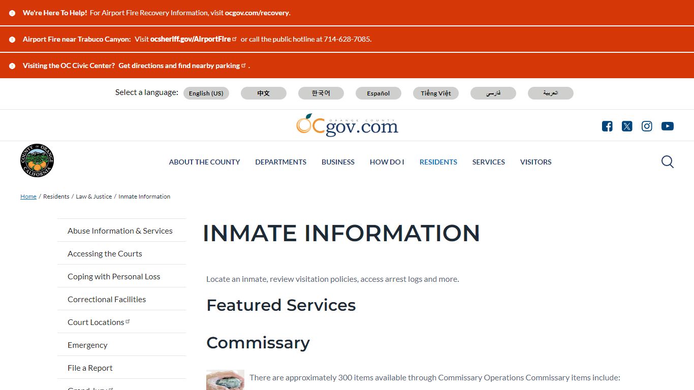 Inmate Information - Orange County